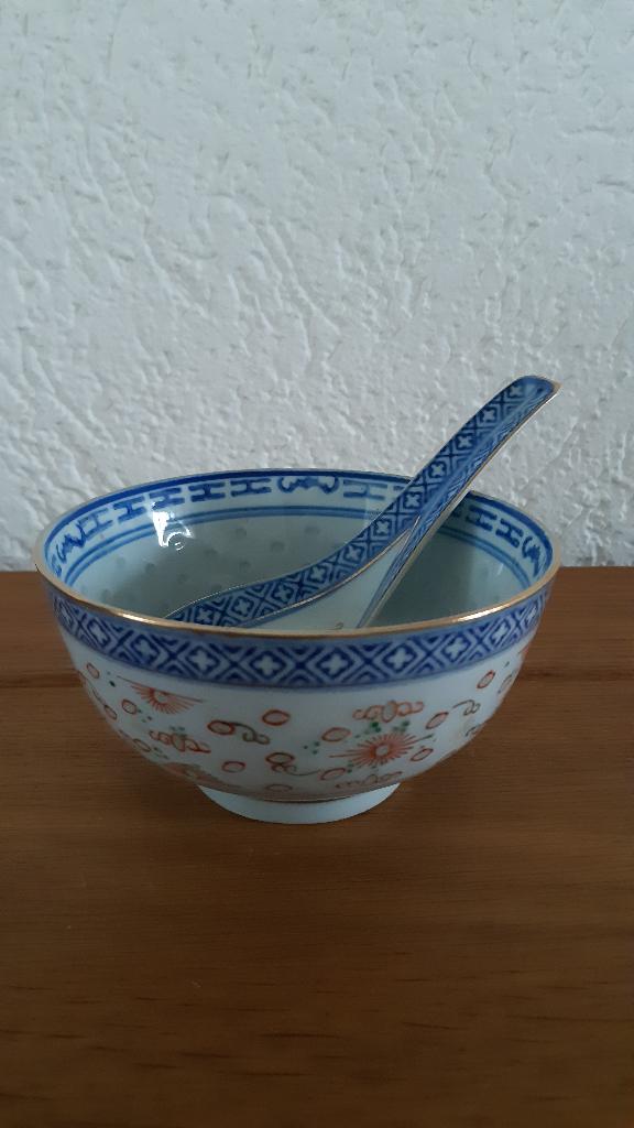 Chinees kommetje met lepel, Ophalen, Zo goed als nieuw, Kom(men), Overige stijlen