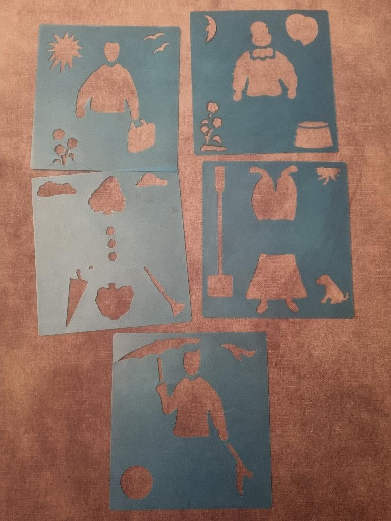 5 plastic tekenmallen mal sjablonen tekensjablonen, Ophalen of Verzenden, Gebruikt, Materiaal