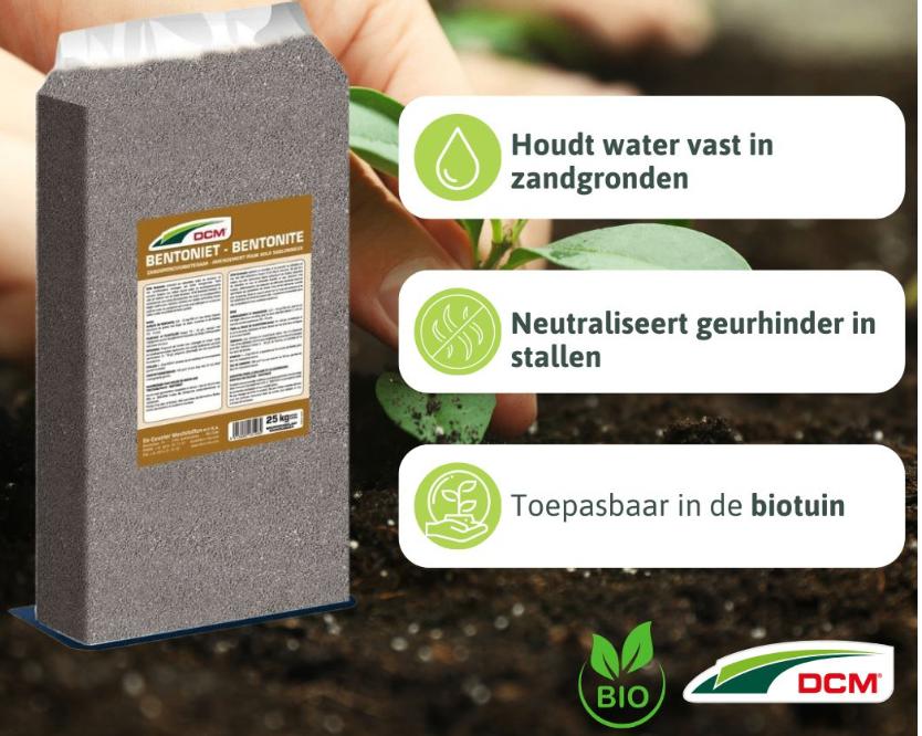 25 kilo Zandgrondverbeteraar Bentoniet – 25kg – Bio, Tuin en Terras, Aarde en Mest, Ophalen of Verzenden, Overige typen