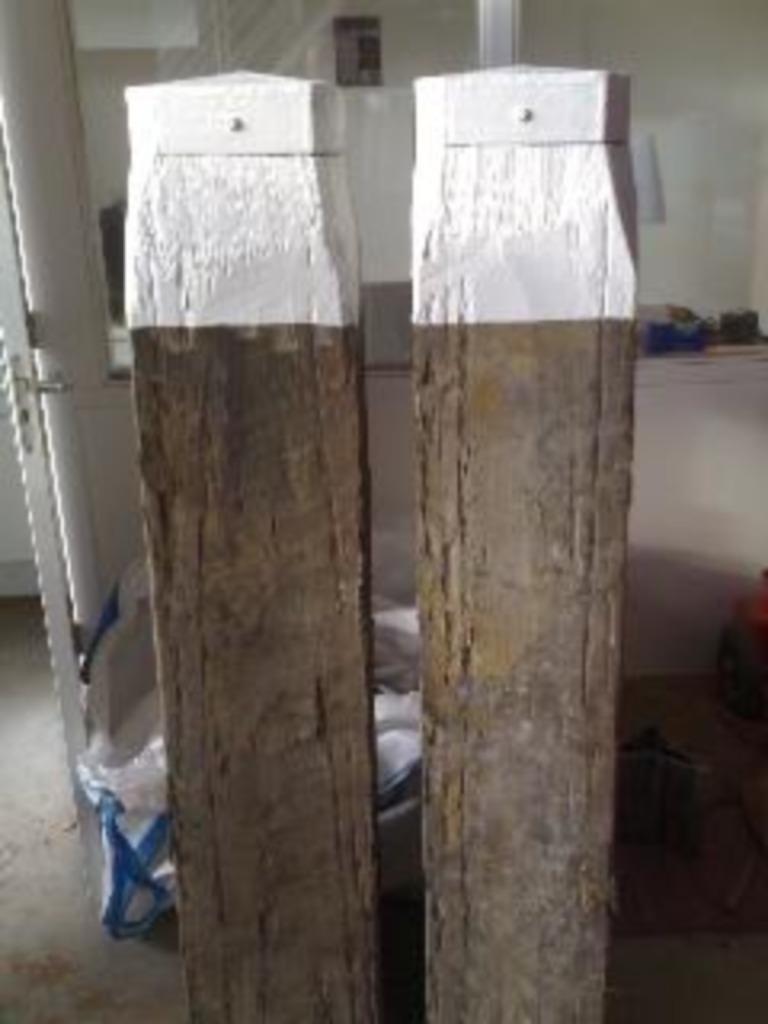 meerpaal meerpalen sokkels balken planken zuilen decoratie, Ophalen, Gebruikt, Palen, Hardhout