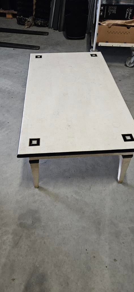 Salontafel met ivoor in gelegd bij de poten 70x130x41cm hoog, Huis en Inrichting, Tafels | Salontafels, Ophalen, Gebruikt, 100 tot 150 cm