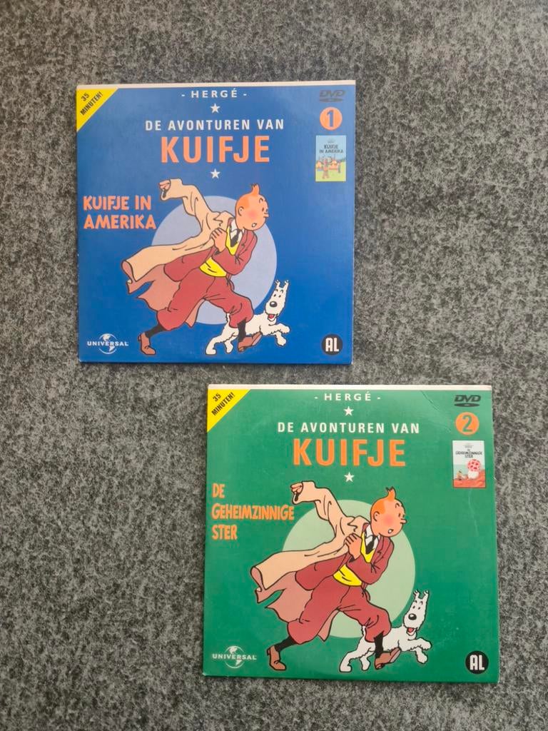 Kuifje DVD's - 2 Films (2 x 35 min), Avontuur, Alle leeftijden, Boxset, Ophalen of Verzenden