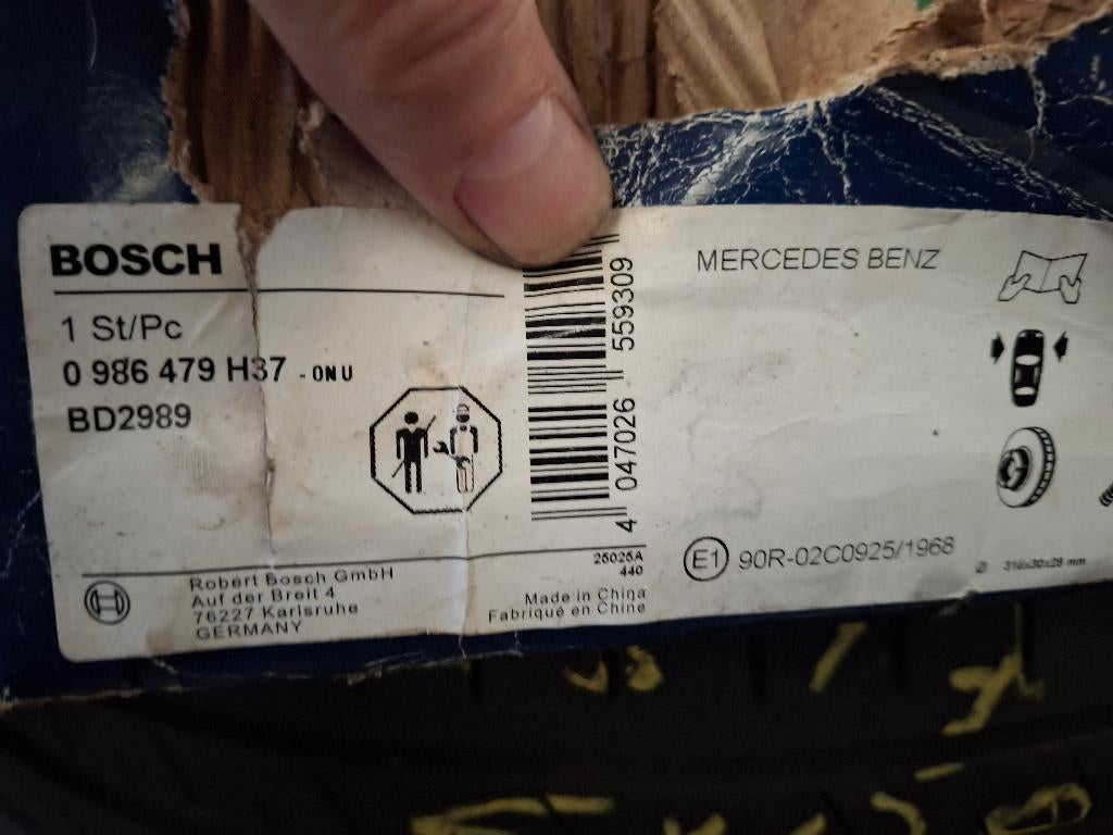 remmen mercedes c180 orgineel, Ophalen of Verzenden, Gebruikt, Mercedes-Benz