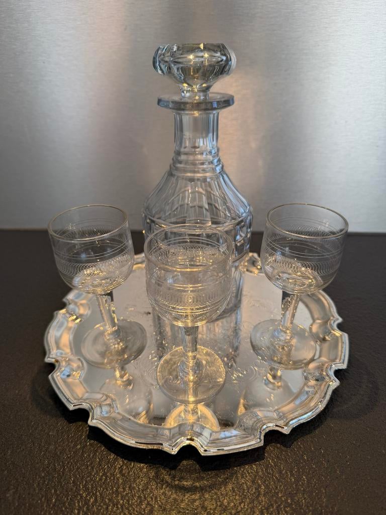 Antiek Glasservies Set - Karaf & Portglaasjes (1905), Antiek en Kunst, Ophalen
