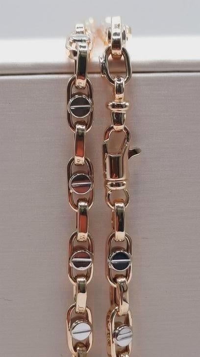 gouden heren ketting 14kt fantasie, Sieraden, Tassen en Uiterlijk, Kettingen, Www.bredajuwelier.nl, Nieuw, Ophalen of Verzenden