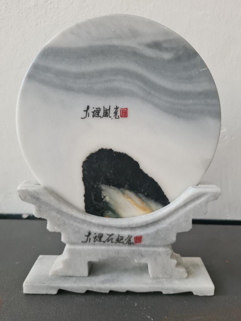 Vintage Chinese Dream Stone Marble Plate, Ophalen of Verzenden