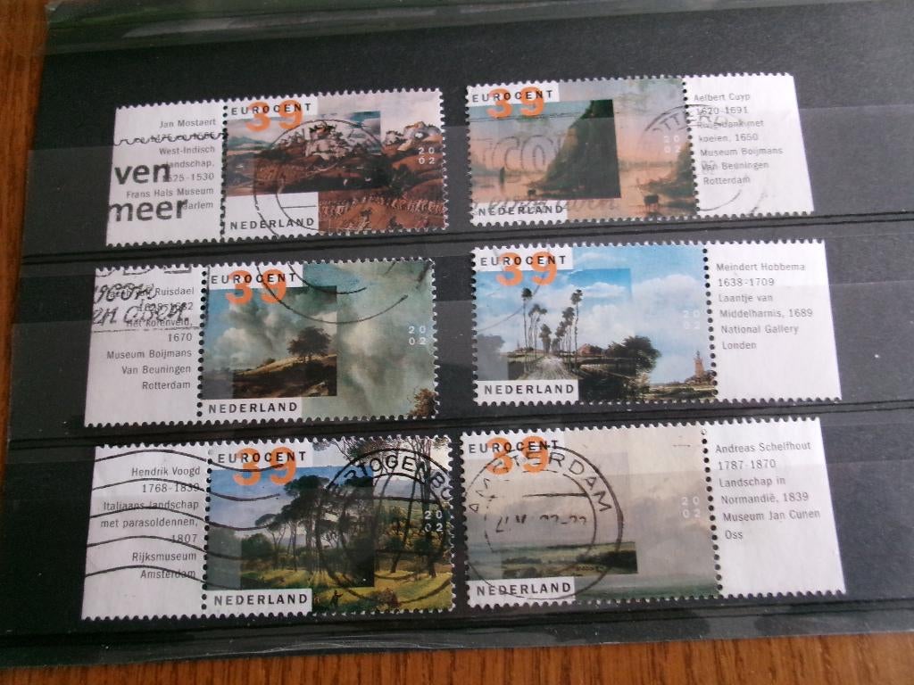 2002 - kunst en landschappen met tab (982g), Verzenden, Gestempeld