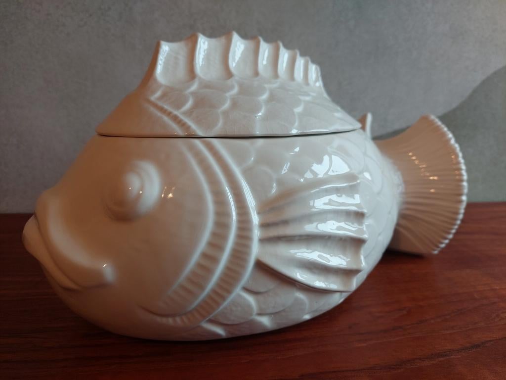 Vintage Franse Terrine in Visvorm, Ophalen of Verzenden