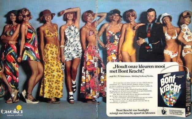 13 vintage advertenties reclames wasmiddel 1975 Bio Tex, Ophalen of Verzenden, Gebruikt, Overige typen