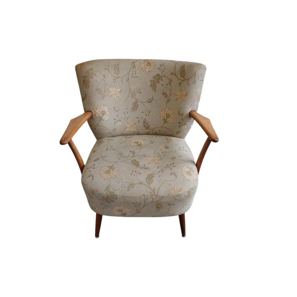 2 x vintage cocktail stoel, arm chair (setprijs), Huis en Inrichting, Fauteuils, Ophalen, Gebruikt, 75 tot 100 cm, Stof