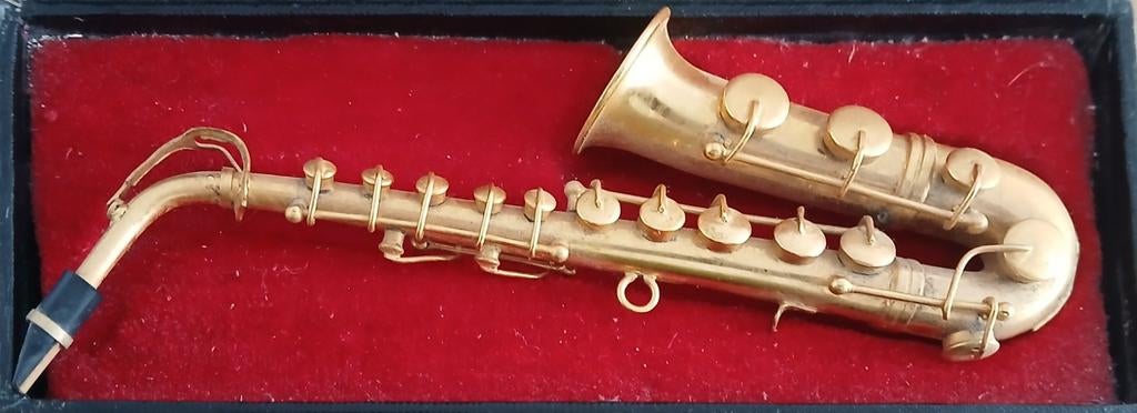 Miniatuur Saxofoon in Etui, Ophalen of Verzenden, Gebruikt