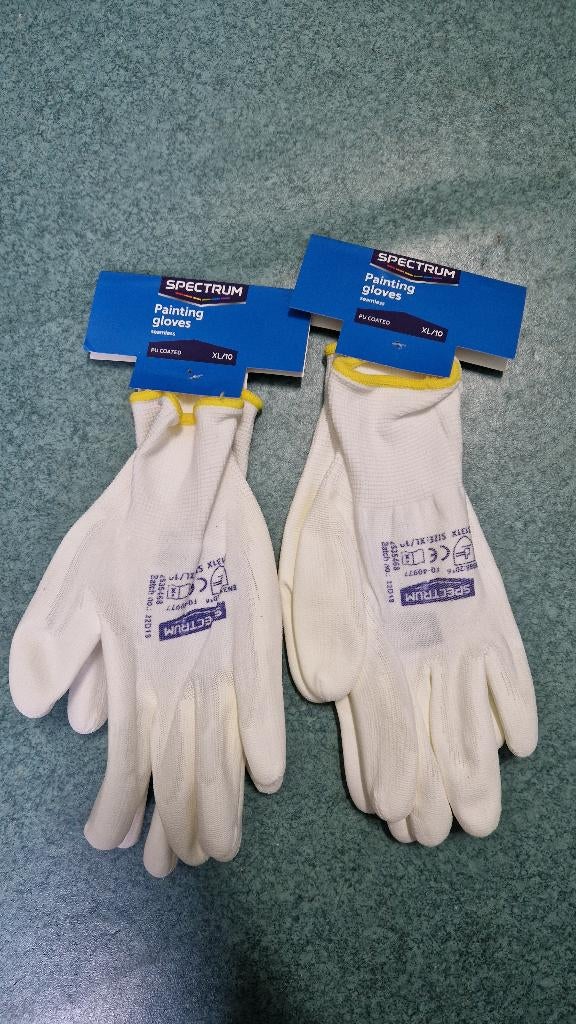 Verf handschoenen mt xl van spectrum, Doe-het-zelf en Verbouw, Verf, Beits en Lak, Ophalen of Verzenden, Nieuw, Wit