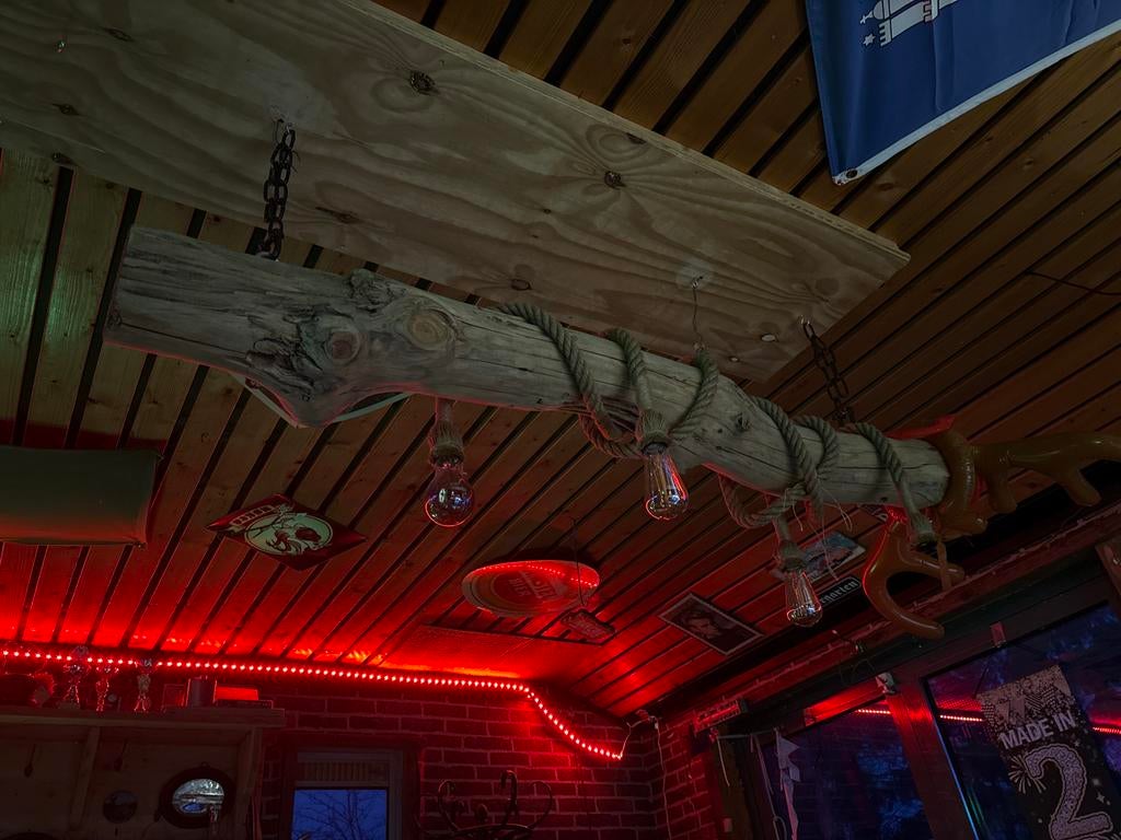 Unieke Boomstam Lamp, Huis en Inrichting, Ophalen, Zo goed als nieuw, Hout, 75 cm of meer