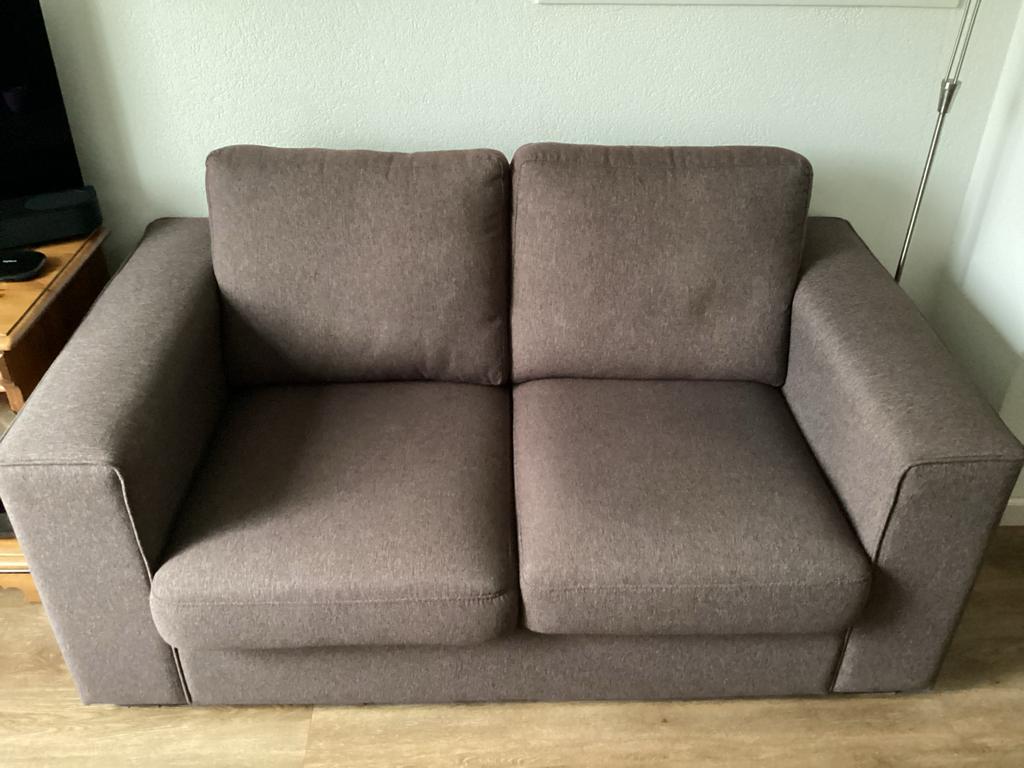 TEAB, Nette tweezits bank met hocker, Ophalen, Gebruikt, 125 cm of meer, 75 tot 100 cm