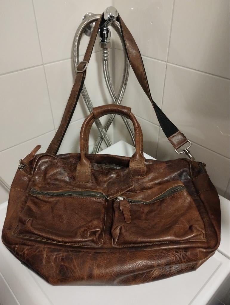 CowboysBag nummer 1030 leren weekendtas schoudertas, Ophalen of Verzenden, Bruin, Leer