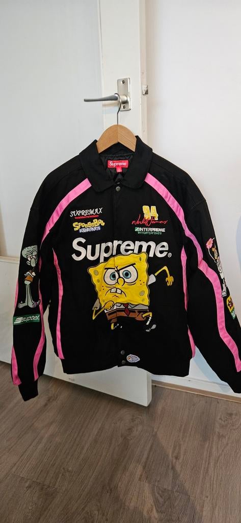 Supreme Spongebob SquarePants Jeff Hamilton Racing Jacket XL, Kleding | Heren, Zwart, Maat 56/58 (XL), Ophalen of Verzenden, Zo goed als nieuw