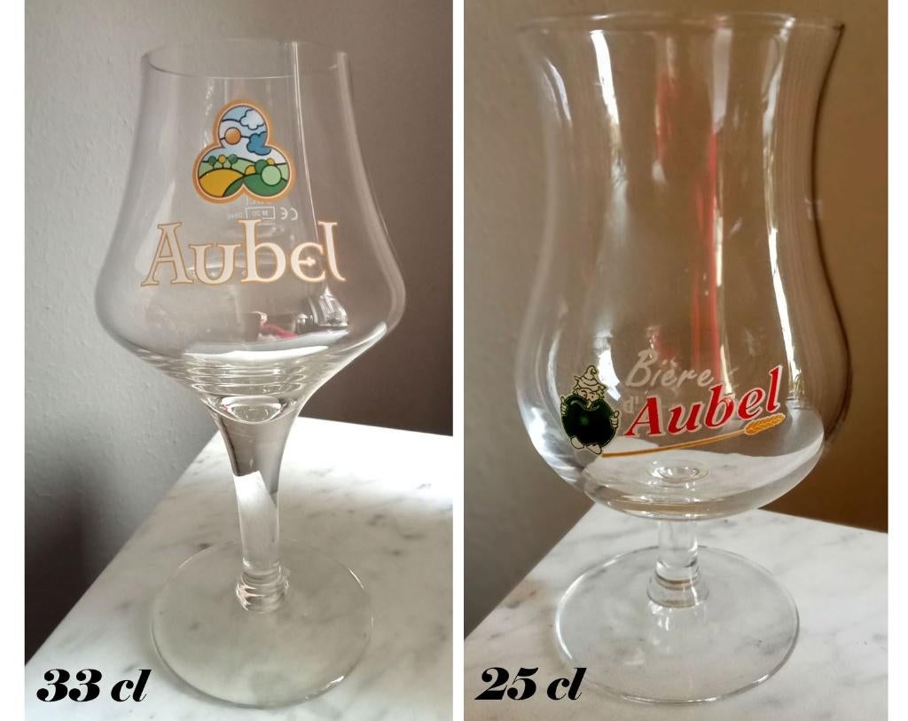 4 Aubel Bier Kelken, Verzamelen, Biermerken, Zo goed als nieuw, Glas of Glazen, Overige merken, Ophalen of Verzenden