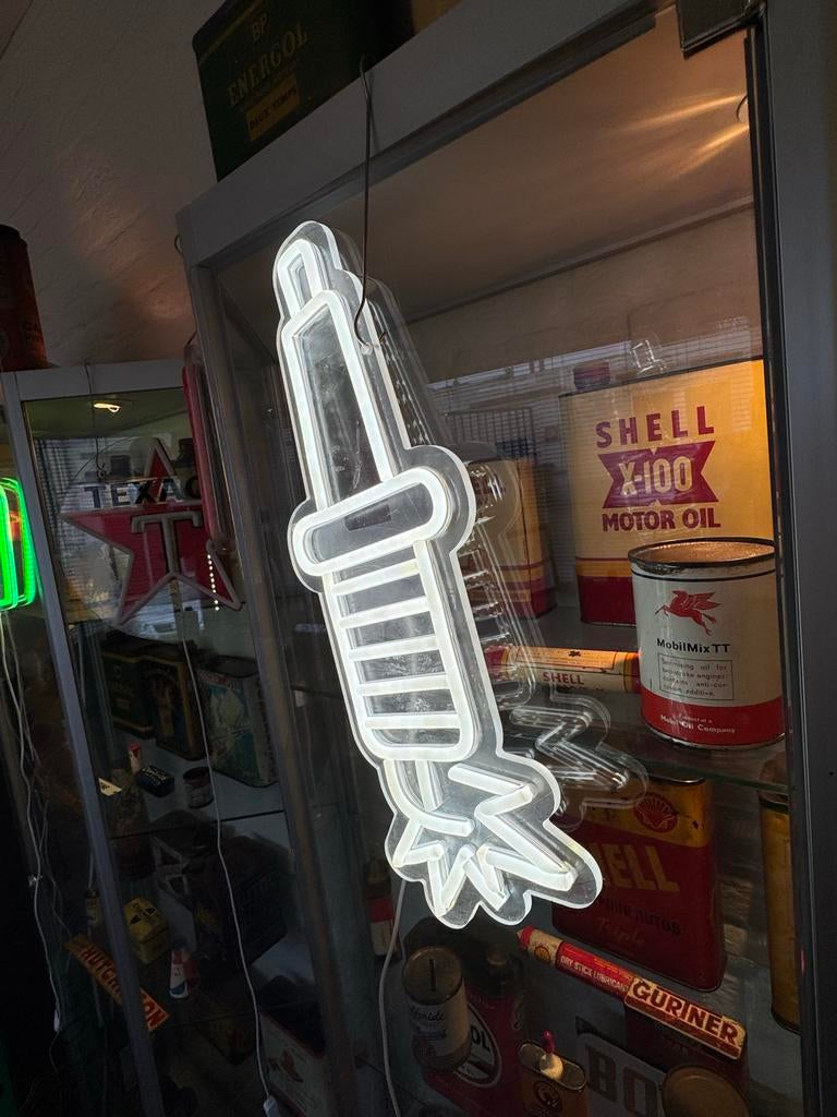 Vintage Neon Reclamebord - Bougie Design, Verzamelen, Merken en Reclamevoorwerpen, ., Lichtbak of (neon) lamp, Ophalen of Verzenden