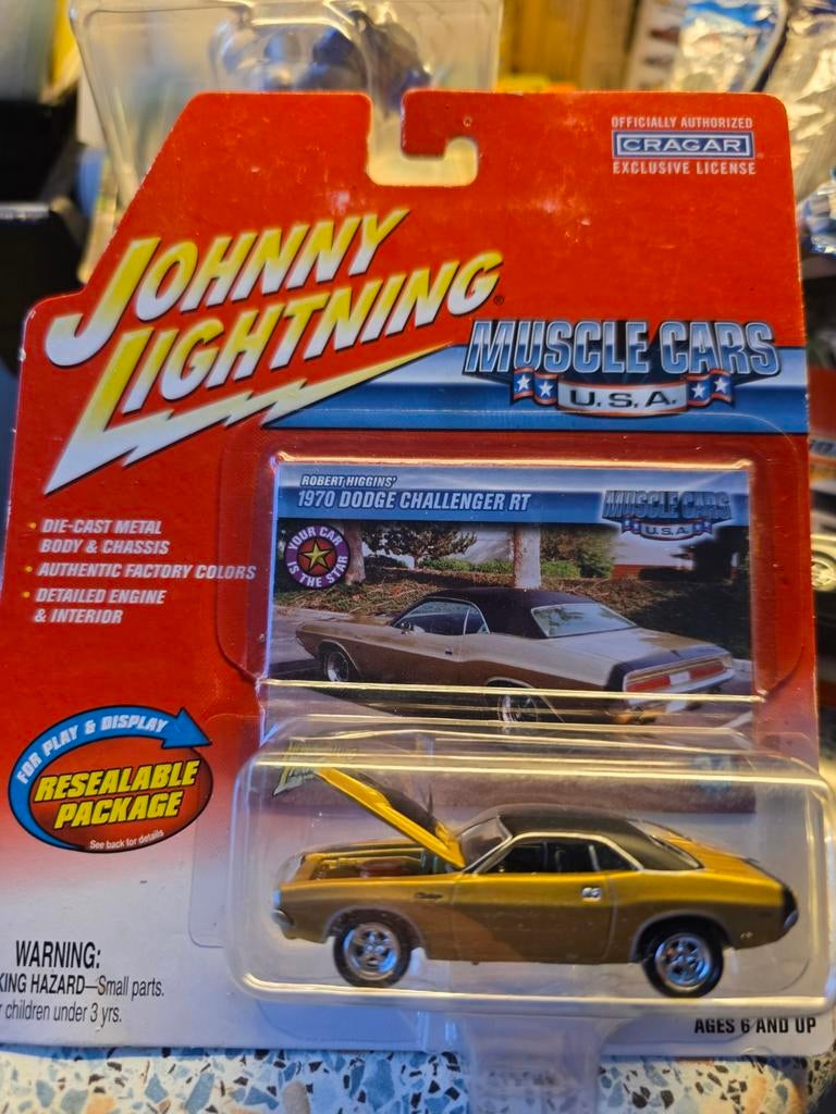 Johnny Lightning 1970 Dodge Challenger RT, Auto, 123 Main Street, Anytown, USA, Nieuw, Ophalen of Verzenden