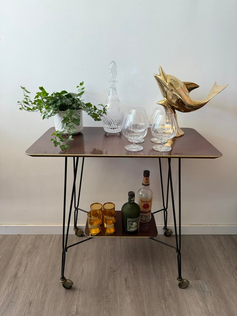 Serveertafel Bar cart mid century, Ophalen of Verzenden