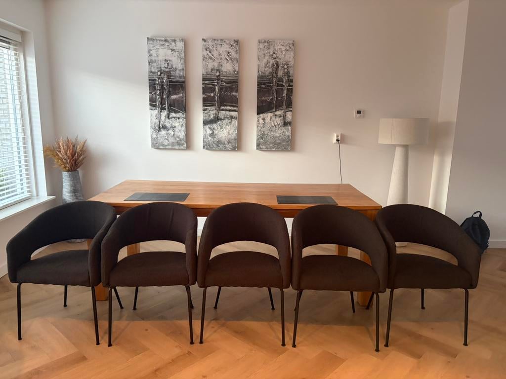 KARWEI eetkamerstoel Eden zwart 5 stuks, Ophalen of Verzenden, Zo goed als nieuw, Zwart