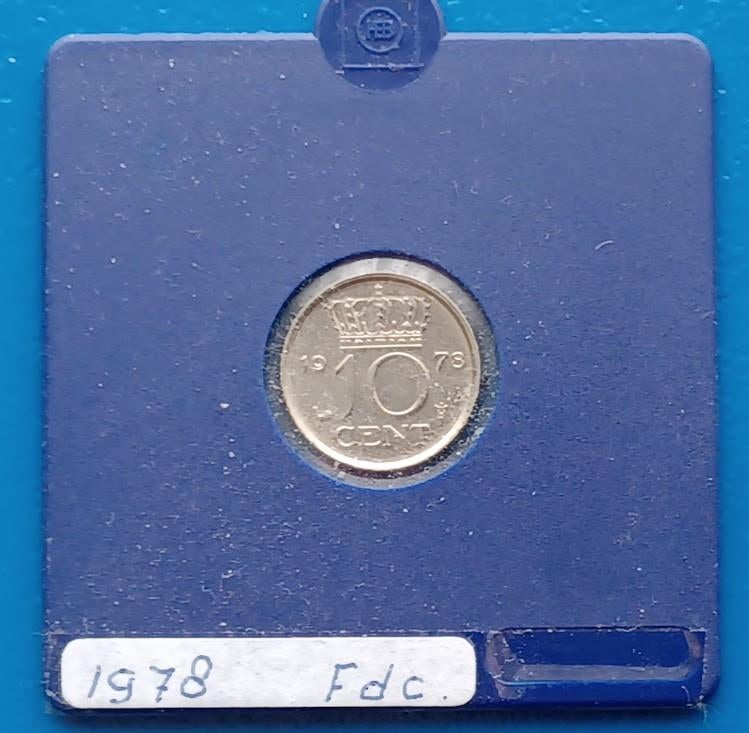 10 cent 1978 - Juliana FDC, Postzegels en Munten, Munten | Nederland, Verzenden, Koningin Juliana, 10 cent, Losse munt