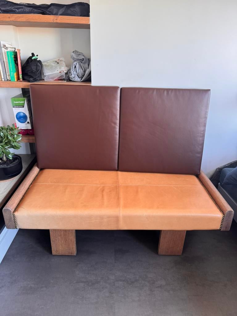 Leren bank, Ophalen, Zo goed als nieuw, 75 tot 100 cm