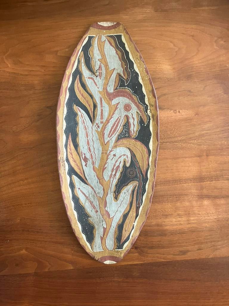 Oude schildering op boomschors Aboriginal kunst Australië, Ophalen of Verzenden