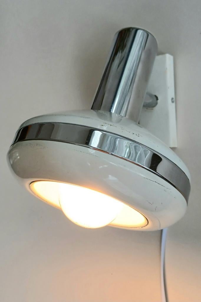 vintage, jaren 70, space age wandlamp, Wilco, Huis en Inrichting, Lampen | Wandlampen, Ophalen of Verzenden, Gebruikt, Metaal