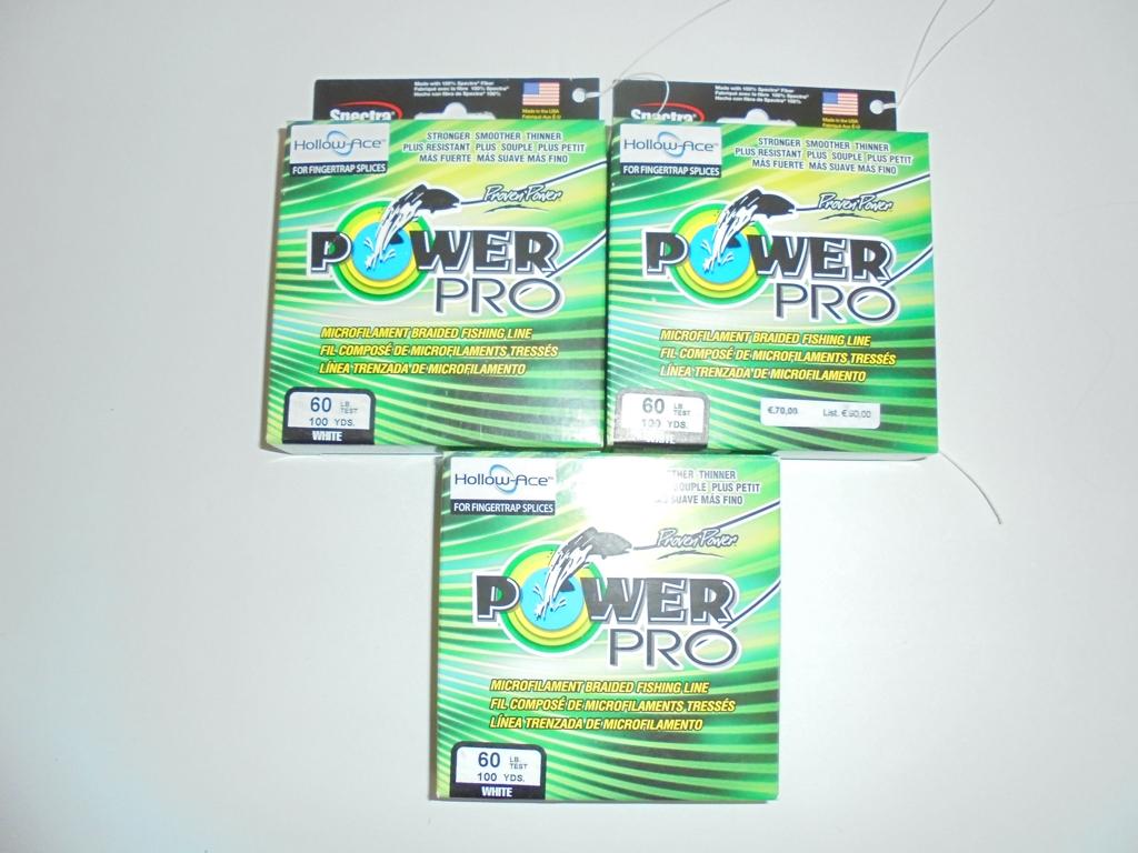 Power Pro Gevlochten lijn Hollow-Ace 60Lbs 91,5m kleur Wit., Watersport en Boten, Hengelsport | Zeevissen, Ophalen of Verzenden