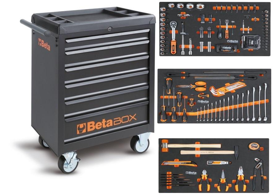 Gereedschapswagen Beta BW C04BOX-A VU  Worker + 196 delig, Verzenden, Nieuw, Beta Benelux BV, Info@betabenelux.nl
