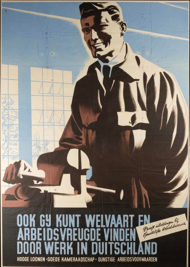 NSB WW2 poster zeldaam (!) en groot(!), Verzamelen, Ophalen of Verzenden, Nederland, Foto of Poster