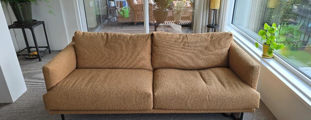 Goossens bank Luxor mosterd geel 195 cm 3 zits, Ophalen, Kwaliteit, 150 tot 200 cm, Driepersoons