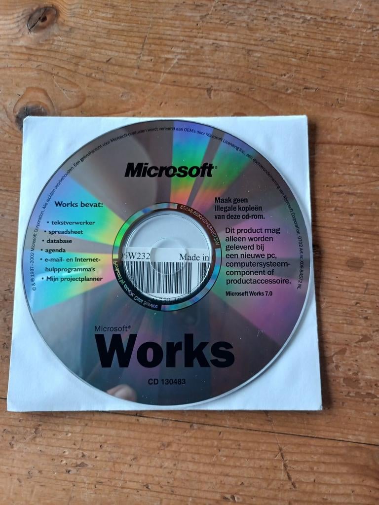 Microsoft Works 7.0 CD-ROM voor Windows, Ophalen of Verzenden