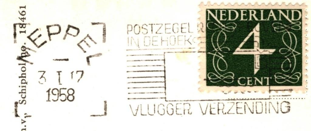 991396 Havelte Drenthe Overcinge 1958 Gelopen met postzegel, Ophalen of Verzenden, 1940 tot 1960, Gelopen, Drenthe