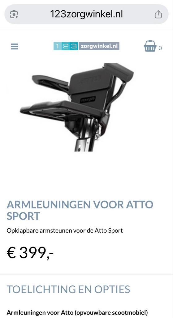 Te koop Atto Movinglife Sport armsteunen, Ophalen of Verzenden, 10 km/u of minder