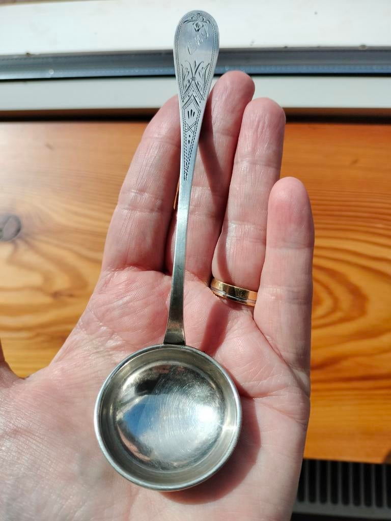 Zilveren roomlepel., Ophalen of Verzenden, Zilver