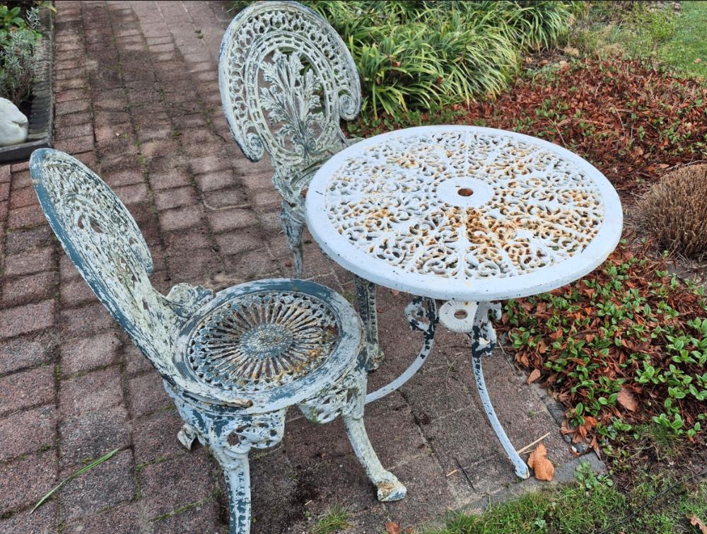 bistroset tuindeco, Tuin en Terras, Tuinsets en Loungesets, Overige materialen, Gebruikt, Bijzettafel, Tuinset