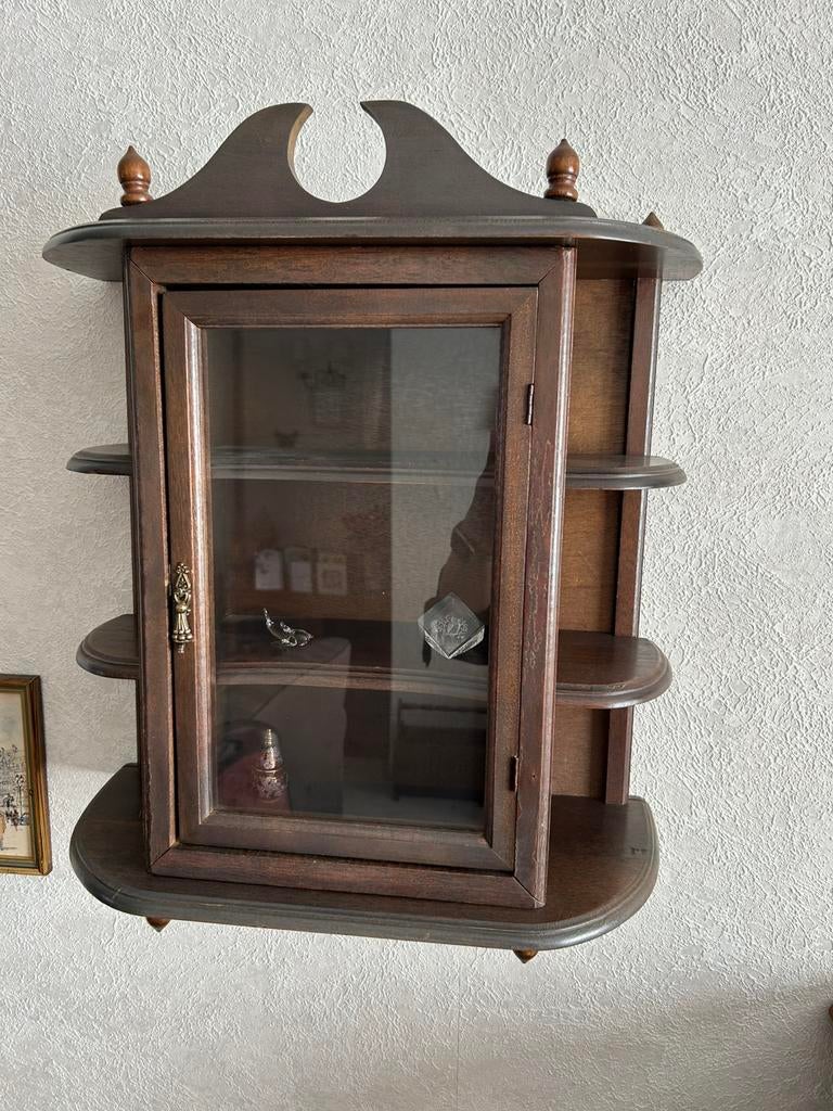 Houten wandkastje voor miniatuur, Ophalen, Met deur(en), 50 tot 100 cm, Zo goed als nieuw