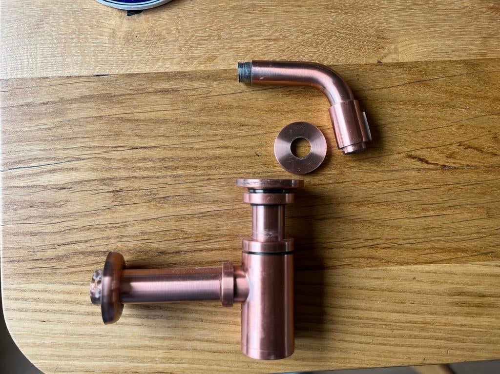 Sifon en fontein kraan geborsteld koper, Ophalen of Verzenden, Gebruikt, Koper, Kraan