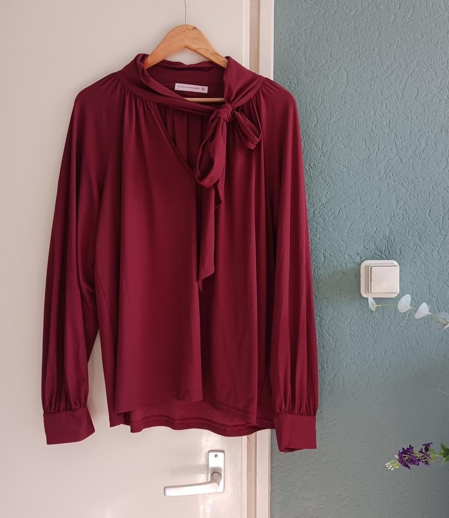 Burgundy kleurige blouse Studio Anneloes, XXL, Maat 46/48 (XL) of groter, Ophalen of Verzenden, Zo goed als nieuw, Overige kleuren
