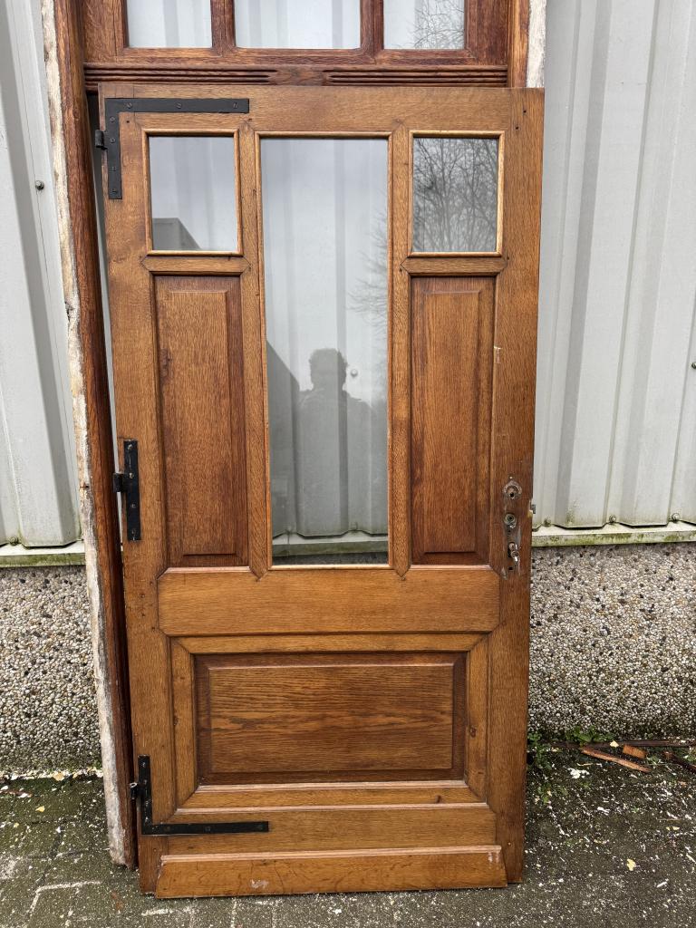 Prachtige antieke massieve eiken voordeur met kozijn, Doe-het-zelf en Verbouw, Deuren en Horren, 100 tot 120 cm, La belle porte