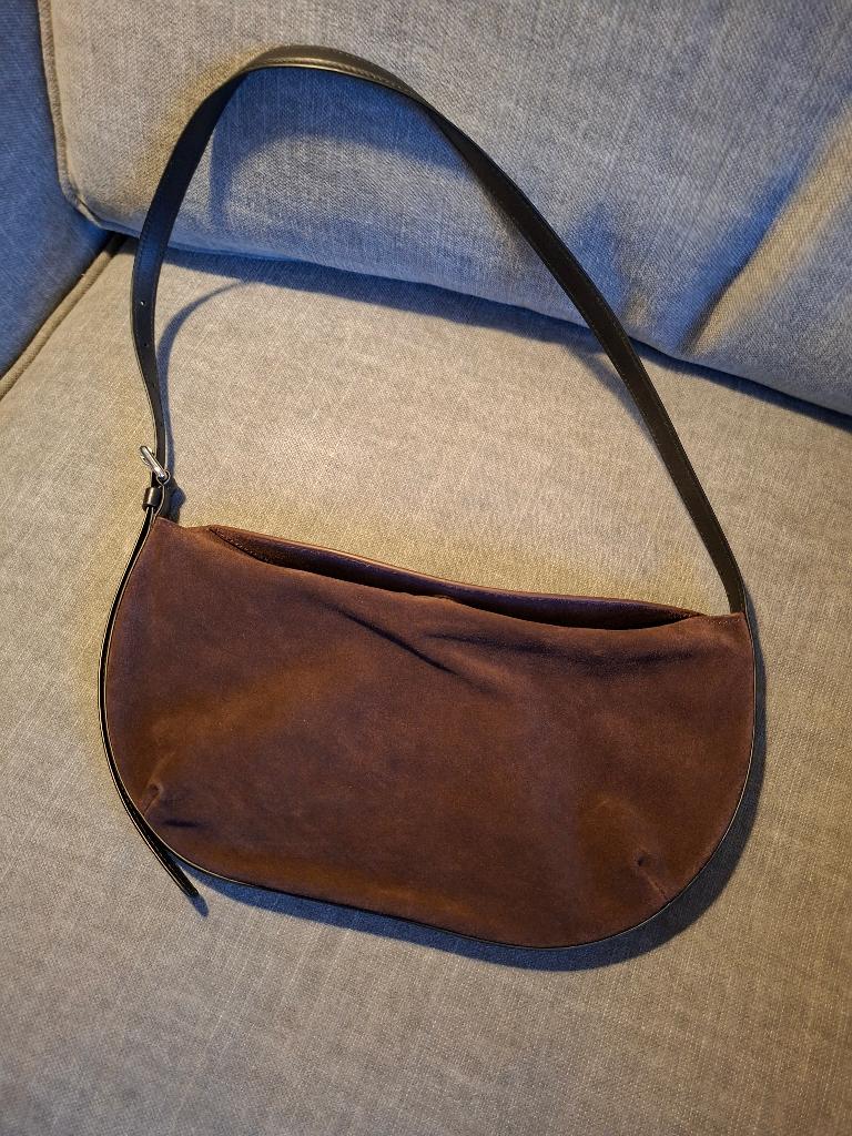 donker paars suède Massimo Duti tasje, Ophalen of Verzenden, Nieuw, Paars, Schoudertasje