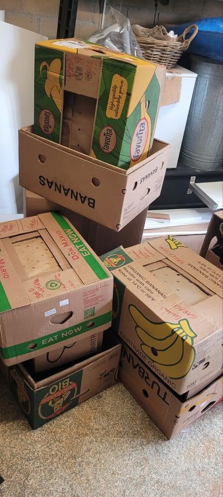 Gratis bananendozen/verhuisdozen, Doe-het-zelf en Verbouw, Kratten en Dozen, Ophalen, Doos, 40 tot 60 cm, 50 tot 75 cm