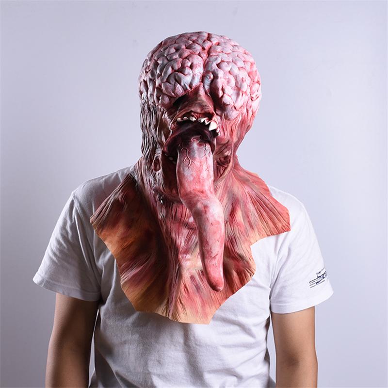 Monster Met Lange Tong Masker Eng Griezel Halloween Horror, Hobby en Vrije tijd, Feestartikelen, Verzenden, Nieuw, Feestartikel