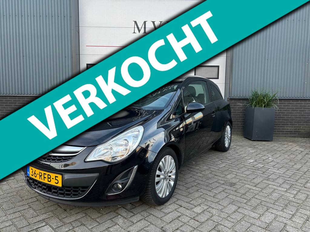 Opel Corsa 1.2-16V Edition | AIRCO | NAP | RIJKLAAR, Euro 5, 750 kg, 1229 cc, Zwart