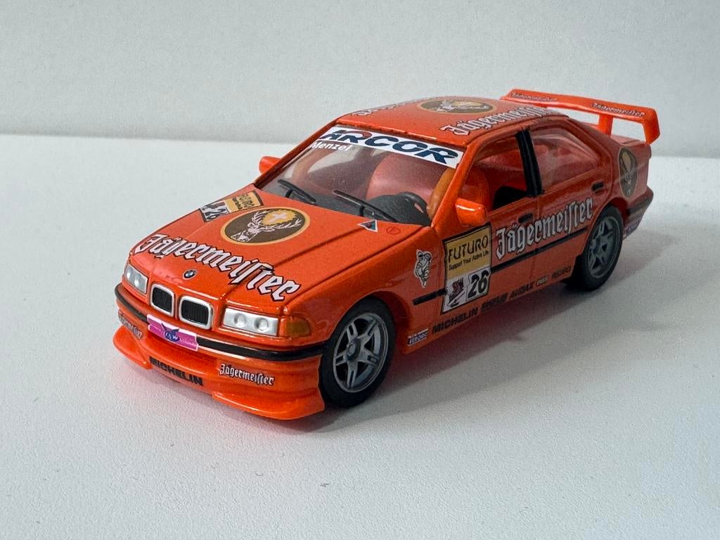 High speed bmw e36 320i stw jagermeister oranje 1:43 highspe, Hobby en Vrije tijd, Modelauto's | 1:43, Ophalen of Verzenden, Zo goed als nieuw