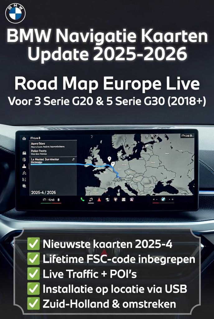 BMW Navigatie Update 2025-2026 incl. installatie op locatie, Ophalen
