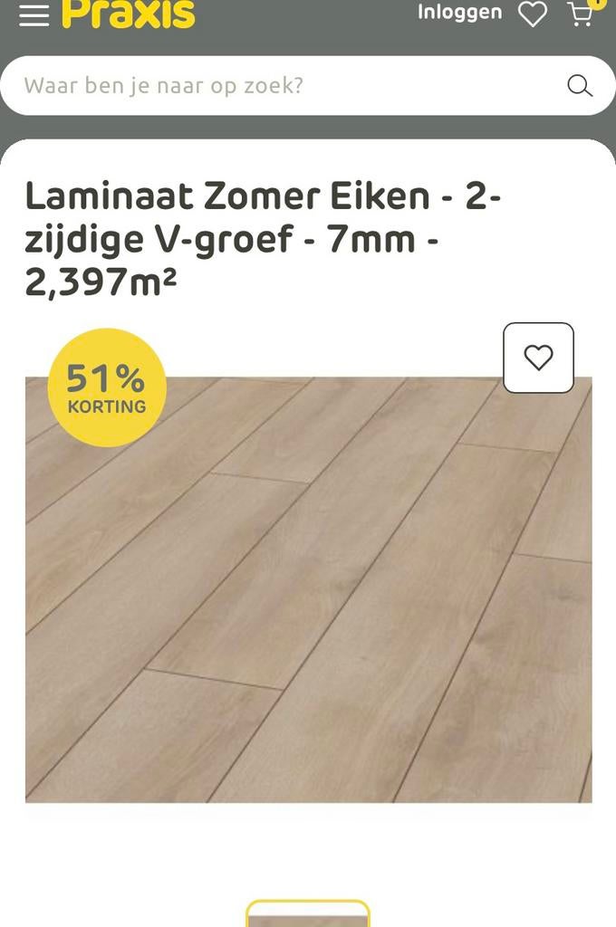3 pakken laminaat zomer eiken- praxis, Nieuw, Ophalen of Verzenden, 200 cm of meer, 150 tot 200 cm