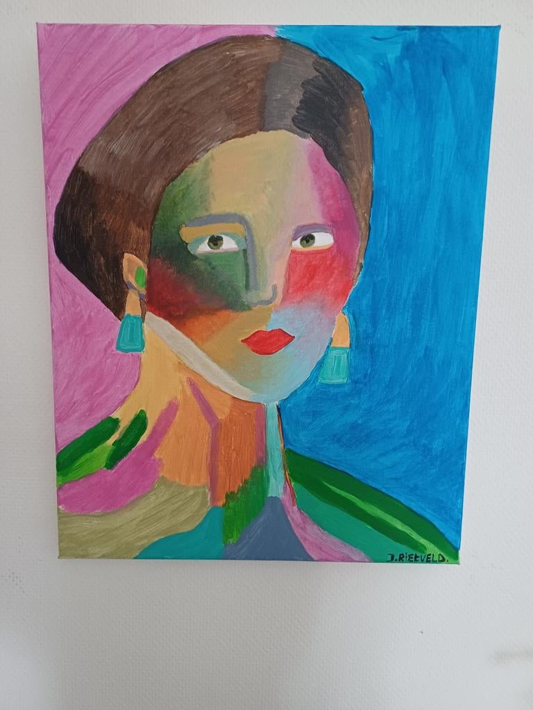 Schilderij 50x40cm acryl gesigneerd, Ophalen